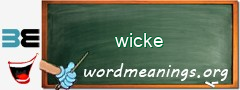 WordMeaning blackboard for wicke